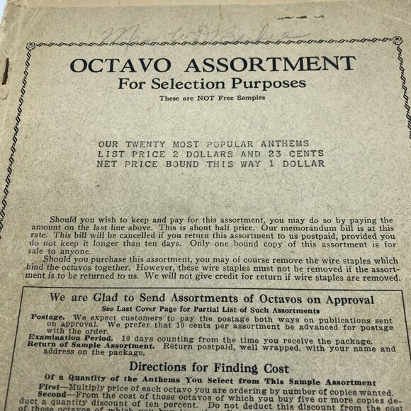 Lorenz's Octavo Assortment Sample Pack Anthems For Mixed Voices Nov 30 1927 - Picture 3 of 13